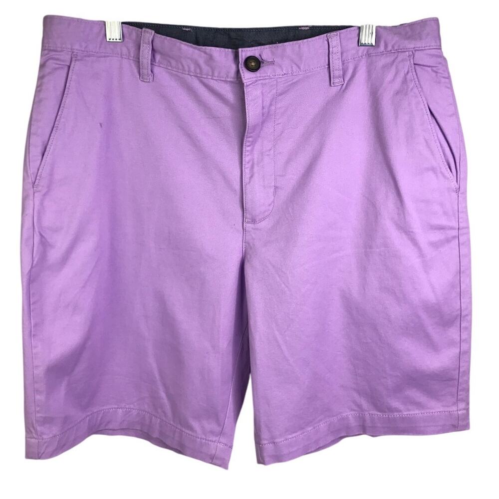 George Shorts Mens Size 34 Purple Angle‎ Pockets Above the Knee Flat Front